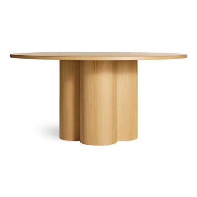 Blu Dot 4/4 60" Round Dining Table In White Oak/white Oak