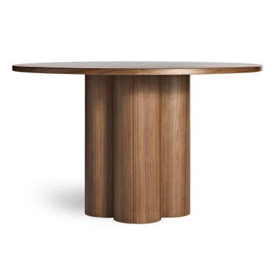 Blu Dot 4/4 Round Dining Table - 48" Round / Walnut In Brown