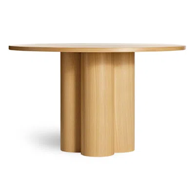 Blu Dot 4/4 Round Dining Table - 48" Round / White Oak In Brown