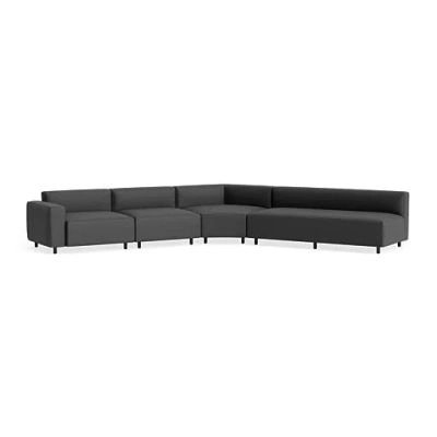 Blu Dot 9 Yard Outdoor Angled Sectional Sofa - Sunbrella Coal / Left
