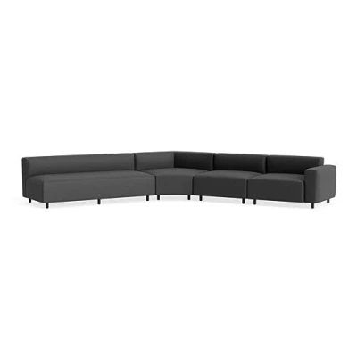 Blu Dot 9 Yard Outdoor Angled Sectional Sofa - Sunbrella Coal / Right