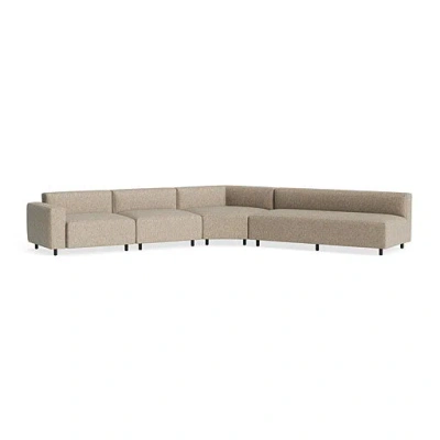 Blu Dot 9 Yard Outdoor Angled Sectional Sofa - Sunbrella Dune / Left
