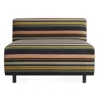 Blu Dot 9 Yard Outdoor Armless Lounge Chair In Sunbrella Stripe