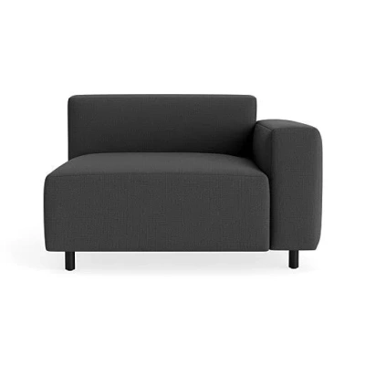Blu Dot 9 Yard Outdoor Modular Chair - Sunbrella Coal / Right