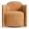 Blu Dot About Face Swivel Lounge Chair In Camel Leather
