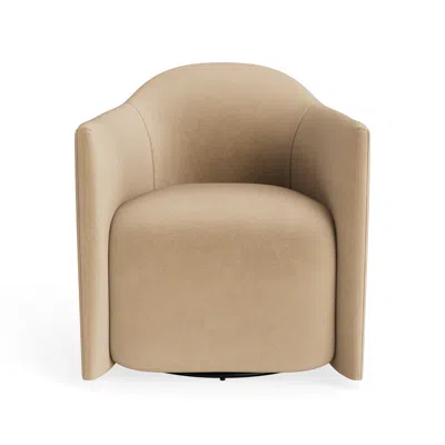 Blu Dot About Face Swivel Lounge Chair - Camel Velvet