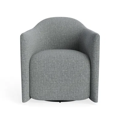 Blu Dot About Face Swivel Lounge Chair - Kvadrat Guest Grey Blue