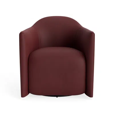 Blu Dot About Face Swivel Lounge Chair - Oxblood Leather