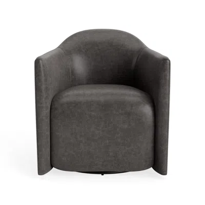 Blu Dot About Face Swivel Lounge Chair - Slate Leather
