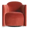 Blu Dot About Face Swivel Lounge Chair In Tomato Velvet