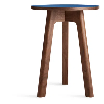 Blu Dot Apt Tall Side Table - Cobalt / Walnut
