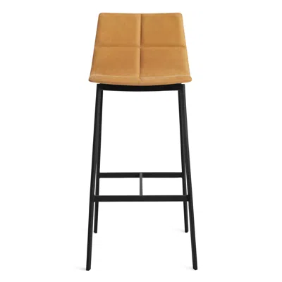 Blu Dot Between Us Leather Barstool In Camel Leather