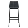 Blu Dot Between Us Leather Barstool In Ink Leather