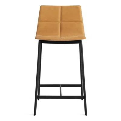 Blu Dot Between Us Stool - Counter Stool / Camel Leather In Brown