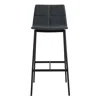 Blu Dot Between Us Stool - Counter Stool / Ink Leather In Black