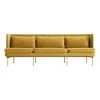 Blu Dot Bloke 95" Velvet Sofa In Ochre Velvet