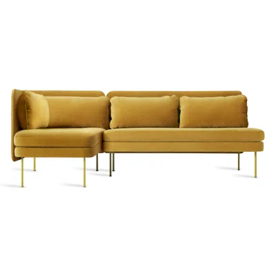 Blu Dot Bloke Armless Sofa With Chaise - Ochre Velvet / Left