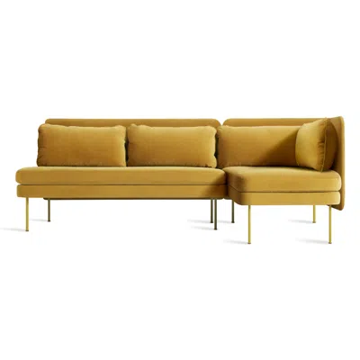 Blu Dot Bloke Armless Sofa With Chaise - Ochre Velvet / Right