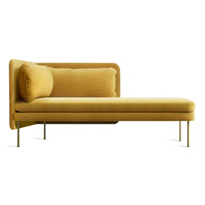Blu Dot Bloke Velvet Right Arm Chaise In Ochre Velvet