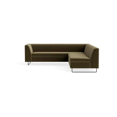 Blu Dot Bonnie And Clyde Sectional Sofa - Moss Velvet In Green