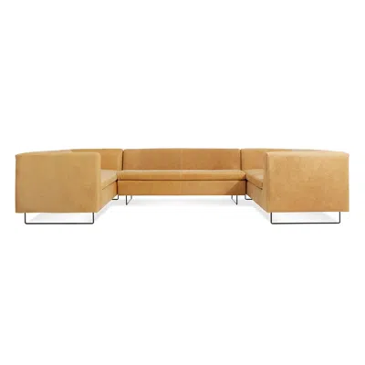 Blu Dot Bonnie & Clyde U-shaped Sectional Sofa In Camel Leather