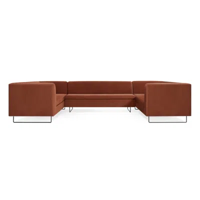 Blu Dot Bonnie & Clyde U-shaped Sectional Sofa In Copper Velvet