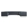 Blu Dot Bonnie & Clyde U-shaped Sectional Sofa In Ink Leather