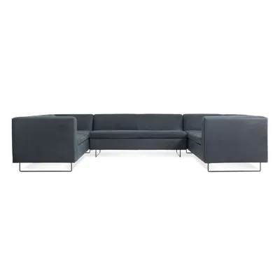 Blu Dot Bonnie & Clyde U-shaped Sectional Sofa In Ink Leather