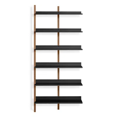 Blu Dot Browser Tall Add-on Bookcase In Walnut/oblivion
