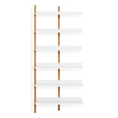 Blu Dot Browser Tall Add-on Bookcase In White Oak/white