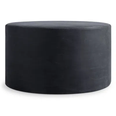Blu Dot Bumper Large Ottoman - Ink Leather In Black