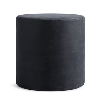 Blu Dot Bumper Small Ottoman - Ink Leather In Black