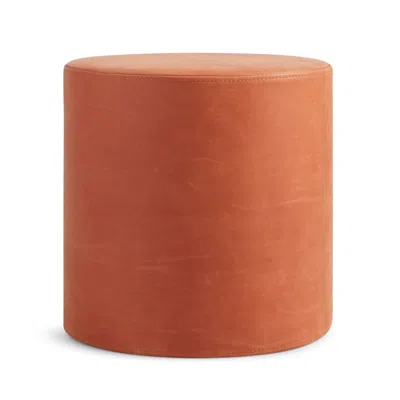Blu Dot Bumper Small Ottoman In Terracotta Leather