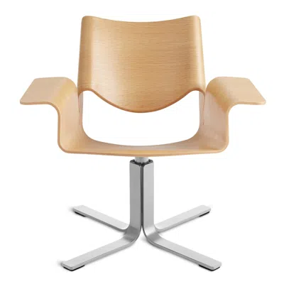 Blu Dot Buttercup Chair In White Oak/stainless Steel
