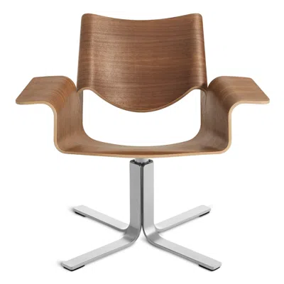 Blu Dot Buttercup Lounge Chair - Walnut / Stainless Steel In Brown