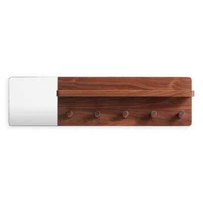Blu Dot Candid Wall Shelf With Hooks In Walnut