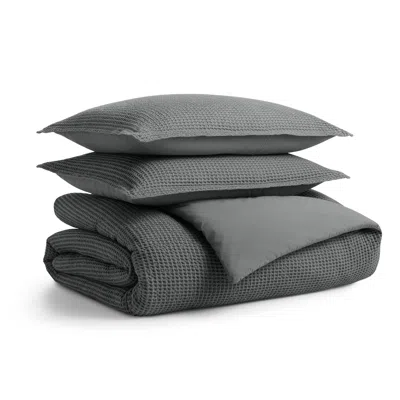 Blu Dot Cascade Duvet Set - Charcoal / King In Gray