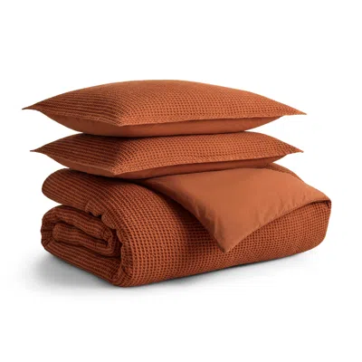Blu Dot Cascade Duvet Set - Tomato / Full/queen In Red
