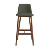 Blu Dot Chip Stool - Barstool / Camp Olive / Walnut