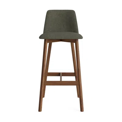 Blu Dot Chip Stool - Barstool / Camp Olive / Walnut
