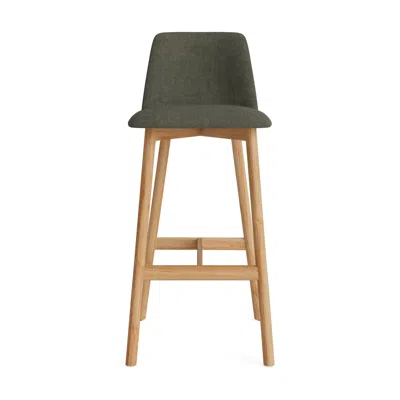 Blu Dot Chip Stool - Barstool / Camp Olive / White Oak