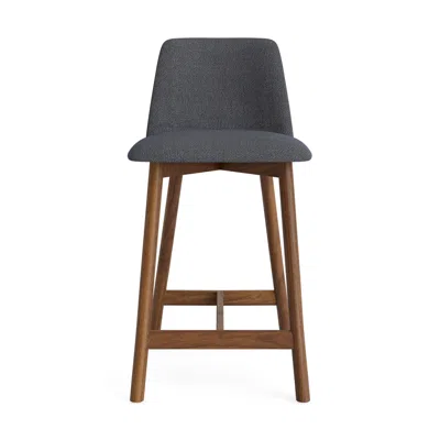 Blu Dot Chip Stool - Barstool / Slate Leather / Smoke