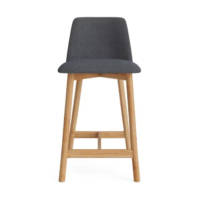 Blu Dot Chip Stool - Counter Stool / Camp Charcoal / White Oak