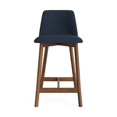 Blu Dot Chip Stool - Counter Stool / Camp Navy / Walnut