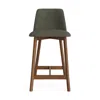 Blu Dot Chip Stool - Counter Stool / Camp Olive / Walnut