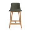 Blu Dot Chip Stool - Counter Stool / Camp Olive / White Oak