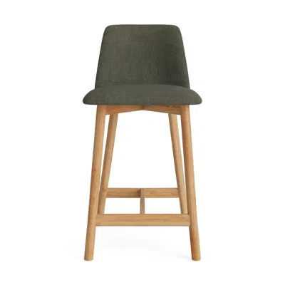 Blu Dot Chip Stool - Counter Stool / Camp Olive / White Oak