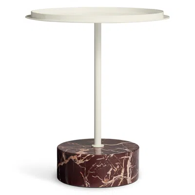 Blu Dot Chit Chat Side Table In Putty/cherry Marble