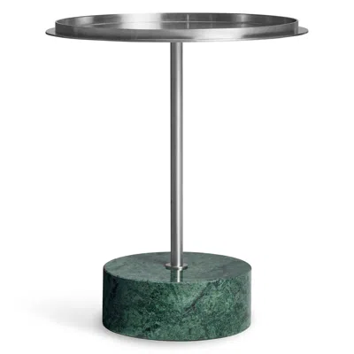 Blu Dot Chit Chat Side Table In Stainless/green Marble