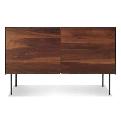 Blu Dot Clad 2 Door Credenza In Walnut/oblivion